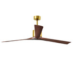 Nan Ceiling Fan - Brushed Brass / Walnut Tone