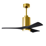 Patricia Ceiling Fan With Light - Brushed Brass / Matte Black