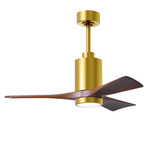 Patricia Ceiling Fan With Light - Brushed Brass / Walnut
