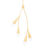 Elsa Chandelier - Gold Leaf / White