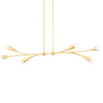 Elsa Linear Chandelier - Gold Leaf / White