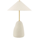Maia Table Lamp - Aged Brass / Beige / White