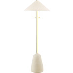 Maia Floor Lamp - Aged Brass/ Beige / White