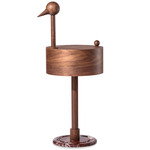 Rara Avis Side Table - Walnut / Brown Marble