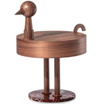 Rara Avis Side Table - Walnut / Brown Marble