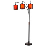 Layers Triple Floor Lamp - Gunmetal / Mica Brown