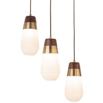 Sunset Multi Light Pendant - Brass / White