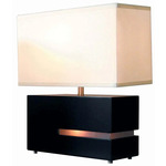 Zen Reclining Table Lamp - Brushed Nickel / Espresso / White Linen