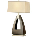 Trina Table Lamp with Rectangle Shade - Pecan Wood / Tan