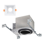 Copa 3IN SQ Fixed New Construction Non-IC Housing w/ Trim - White