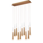 Meteor Multi Light Linear Pendant - Brushed Gold / Acrylic