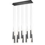 Meteor Multi Light Linear Pendant - Satin Dark Gray / Acrylic