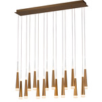 Meteor Multi Light Linear Pendant - Brushed Gold / Acrylic