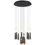 Comet Multi Light Pendant - Satin Dark Gray / Brushed Gold