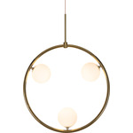 Pearl Ring Pendant - Polished Brass / White