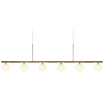 Pearl Linear Pendant - Polished Brass / White