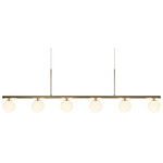 Pearl Linear Pendant - Polished Brass / White