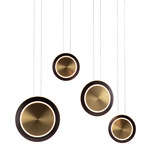 Saturn Linear Pendant - Black Bronze / Antique Brass