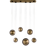 Saturn Linear Pendant - Black Bronze / Antique Brass