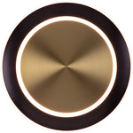 Saturn Round Wall Sconce - Black Bronze / Antique Brass