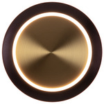 Saturn Round Wall Sconce - Black Bronze / Antique Brass
