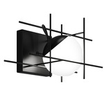 Plot Frame Wall Sconce - Matte Black / Glossy White