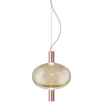 Riflesso 1 Pendant - Matte Copper / Amber