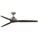Spitfire DC Smart Ceiling Fan - Brushed Nickel / Dark Walnut