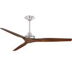 Spitfire DC Ceiling Fan - Brushed Nickel / Whiskey Wood