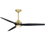 Spitfire DC Ceiling Fan - Brushed Satin Brass / Black