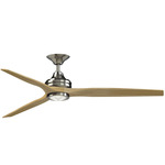 Spitfire DC Smart Ceiling Fan - Brushed Nickel / Natural