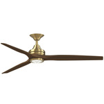 Spitfire DC Smart Ceiling Fan - Brushed Satin Brass / Whiskey Wood