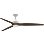 Spitfire DC Smart Ceiling Fan - Matte White / Whiskey Wood