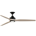 Spitfire DC Smart Ceiling Fan - Black / White Washed