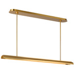 Carson Linear Chandelier - Burnished Brass / White