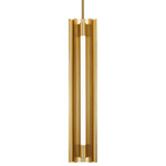Carson Narrow Pendant - Burnished Brass / White