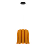 Renata Round Pendant - Black / Ocher