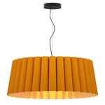 Renata Round Pendant - Black / Ocher