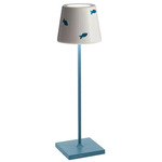Poldina Pro Lido Rechargeable Table Lamp - Avio Blue / Fish