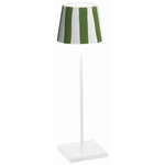 Poldina Pro Lido Rechargeable Table Lamp - White / White / Green Stripes