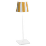 Poldina Pro Lido Rechargeable Table Lamp - White / White / Yellow Stripes