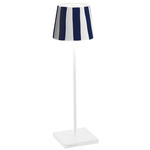 Poldina Pro Lido Rechargeable Table Lamp - White / White / Blue Stripes