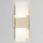 Acuo Wall Sconce - Open Box - White Washed Oak / Frosted Polymer