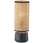 Sheffield Table Lantern - Black / Rattan