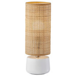 Sheffield Table Lantern - White / Rattan