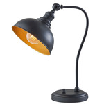 Wallace Desk Lamp with USB Port - Black / Black / Gold