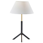 Harvey Table Lamp - Black / Brass / White Linen