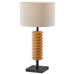 Judith Table Lamp - Black / Wood / Cream