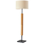 Judith Floor Lamp - Black / Wood / Cream