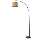 Bowery Arc Floor Lamp - Black / Natural